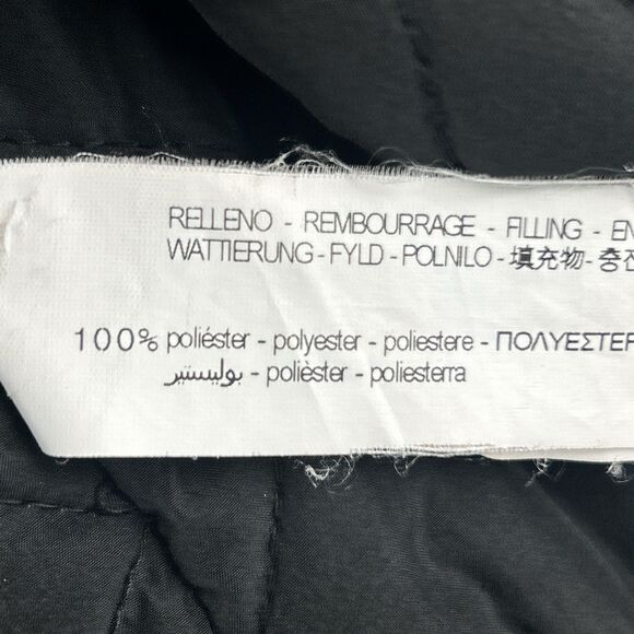 ZARA WOMAN Faux Fur Lined Parka Women’s Sz Medium Black Hooded Full Zip Pockets - Picture 6 of 11